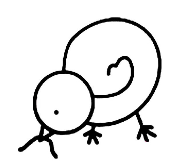关于小鸡吃虫的简笔画