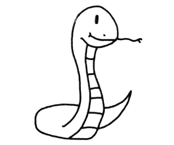 简单的小蛇卡通简笔画