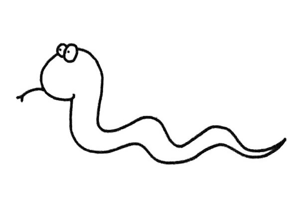 简单的小蛇卡通简笔画
