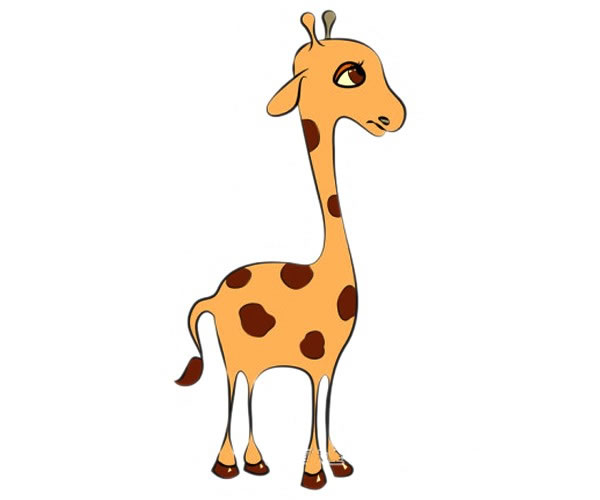 可爱的长颈鹿简笔画涂色