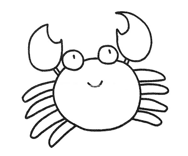 6款简单的卡通螃蟹简笔画