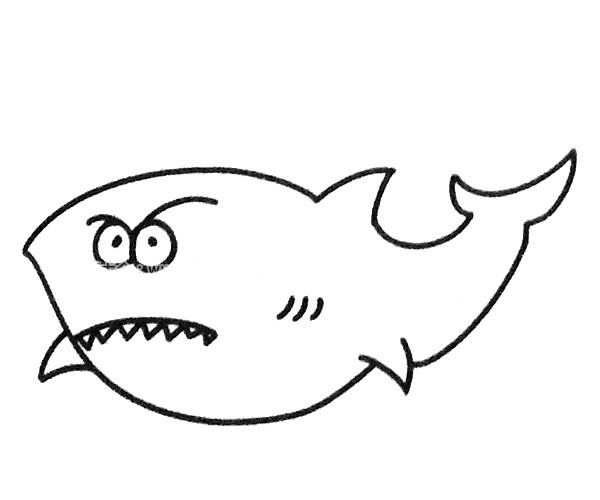 6款卡通鲨鱼简笔画大全