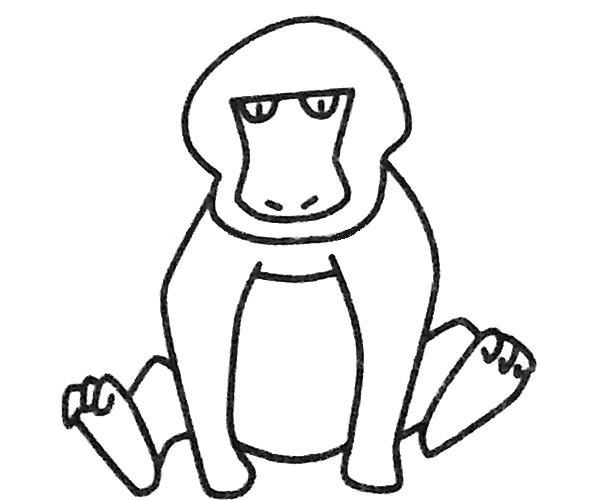 儿童学画狒狒简笔画步骤