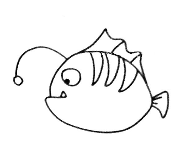 灯笼鱼怎么画最简单