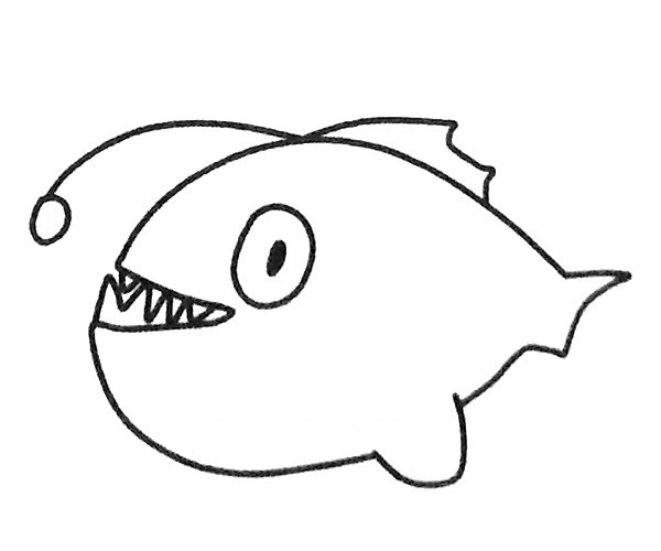 霸气的灯笼鱼简笔画