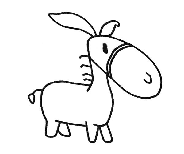 儿童画一只简单的小毛驴