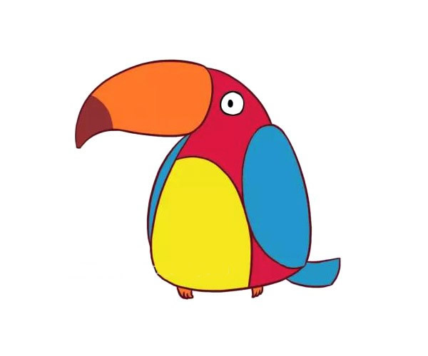 4款彩色的卡通啄木鸟简笔画