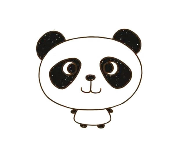 可爱的大头熊猫简笔画