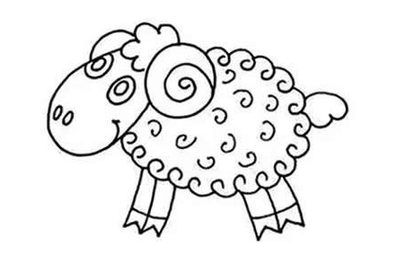 教你用椭圆形画一只简单的小羊