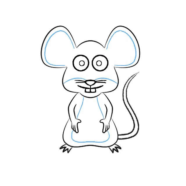老鼠怎么画 涂色的卡通老鼠简笔画
