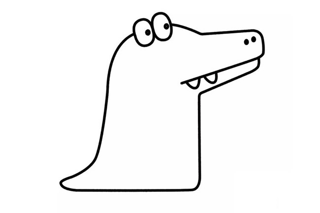 卡通鳄鱼的简笔画步骤教程