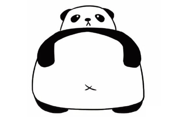 大肚子熊猫简笔画
