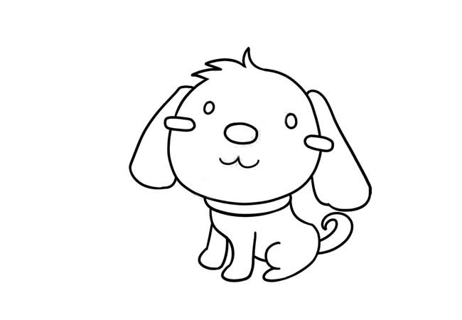 活波可爱的小狗简笔画步骤教程