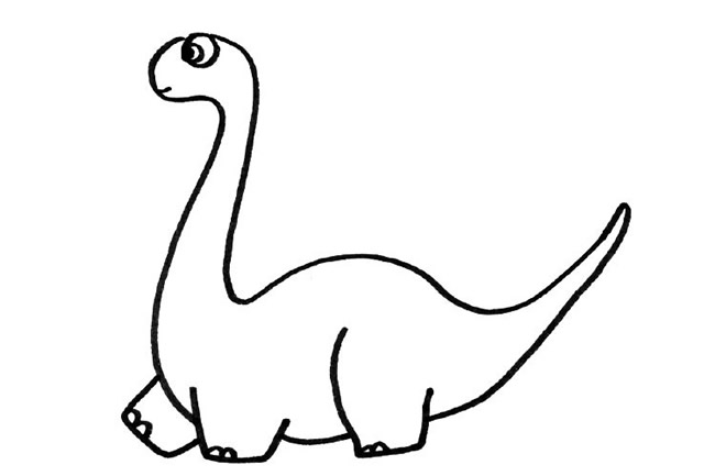 笔画简单的恐龙简笔画
