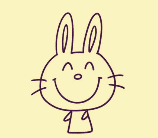 超萌的卡通小兔子简笔画步骤