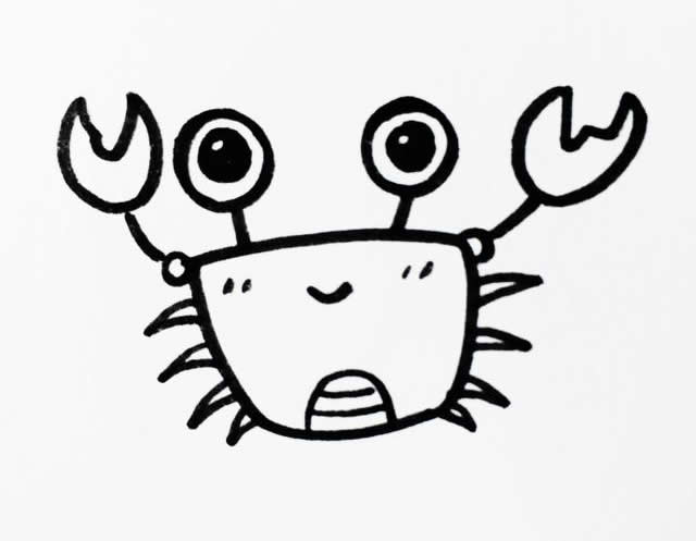 可爱的卡通螃蟹简笔画
