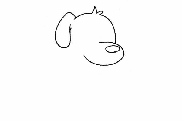 吐舌头可爱的小狗简笔画教程