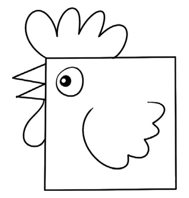 方形的公鸡简笔画教程