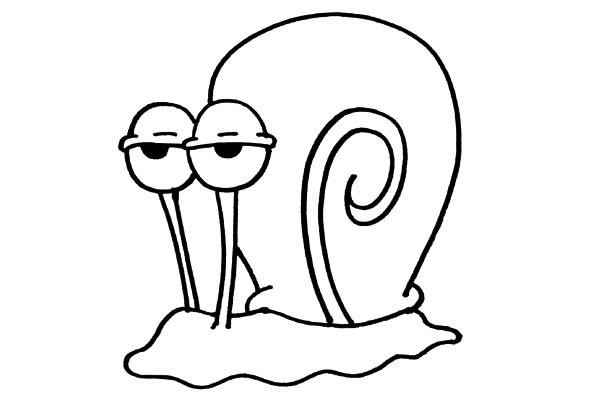 有趣的卡通蜗牛简笔画步骤