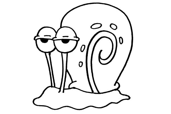 有趣的卡通蜗牛简笔画步骤