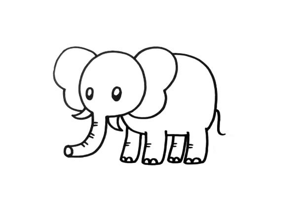 大象怎么画 涂色的大象简笔画教程