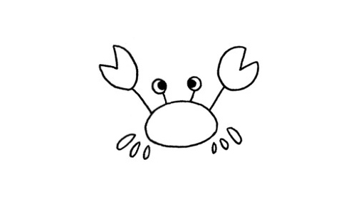 卡通的螃蟹简笔画步骤