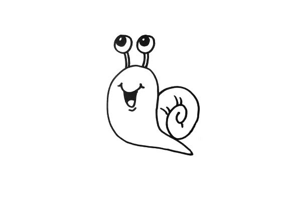 卡通可爱的蜗牛简笔画