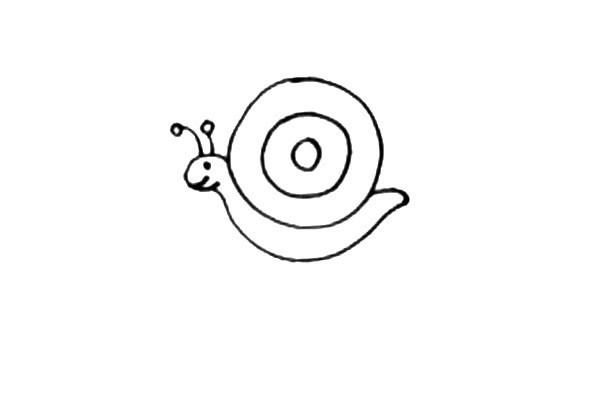简单涂色的蜗牛简笔画