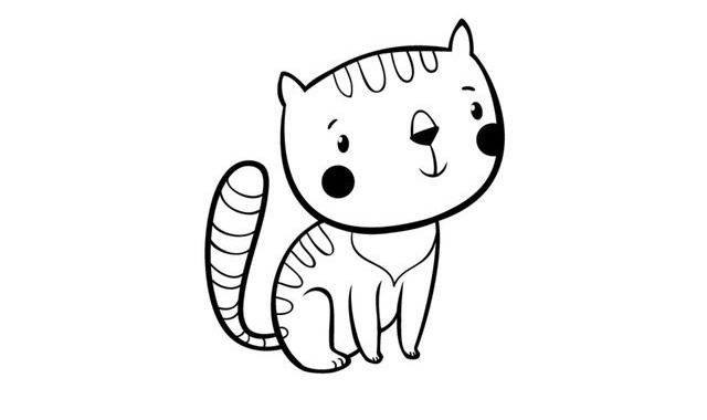 人见人爱的小猫简笔画