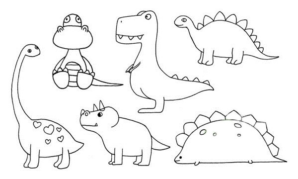 多种恐龙简笔画大全