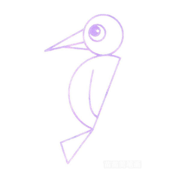 啄木鸟怎么画 涂色的啄木鸟简笔画