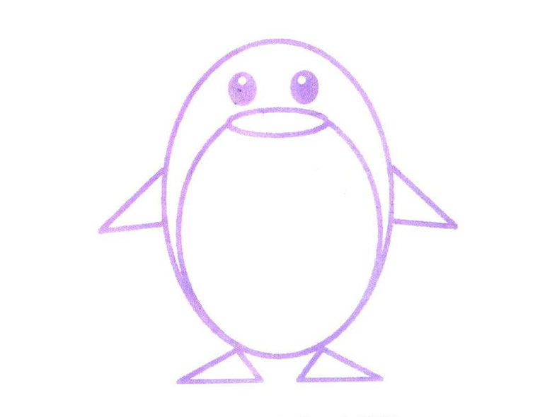 企鹅怎么画 涂色的企鹅简笔画步骤