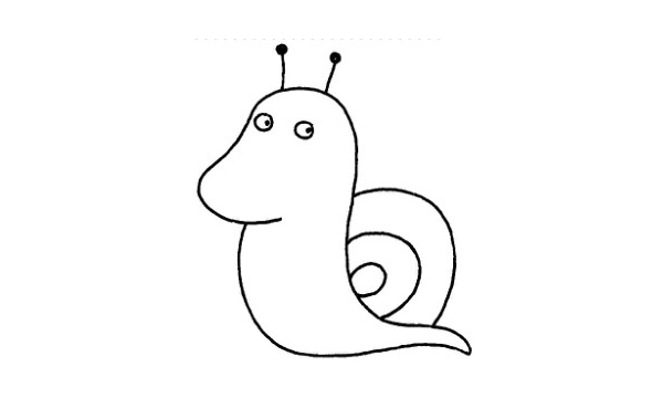可爱的蜗牛宝宝简笔画
