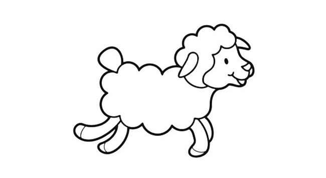 奔跑的小羊简笔画