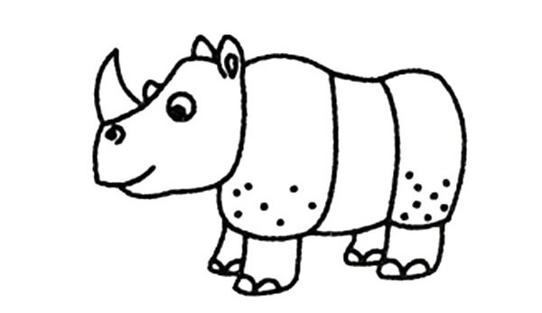 犀牛怎么画 犀牛的简笔画步骤