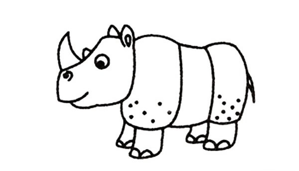 犀牛怎么画 犀牛的简笔画步骤