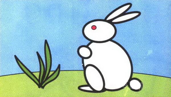 简单的涂色小兔子怎么画