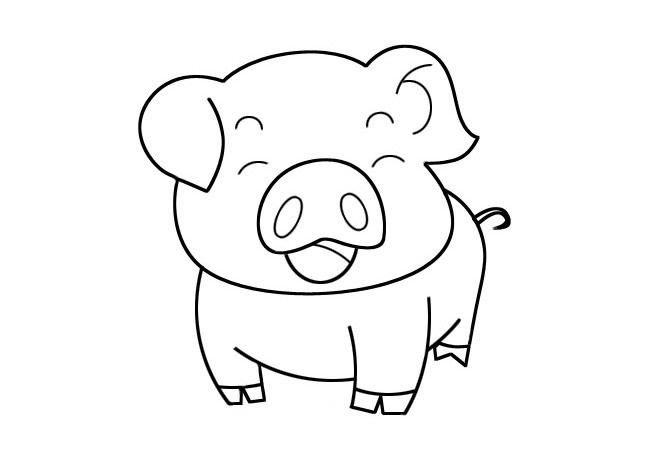 分享几张卡通小猪简笔画