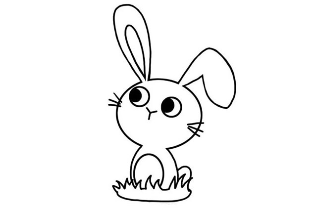 草地上的小兔子简笔画教程
