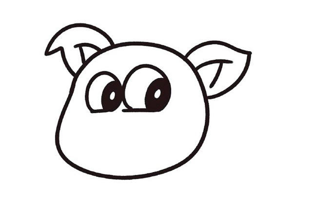 带颜色的可爱小猪简笔画教程