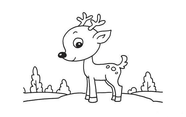 一步步教你画可爱的梅花鹿