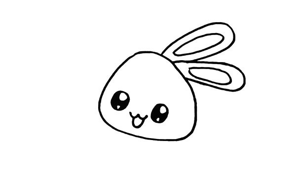 喜爱小花的兔子简笔画