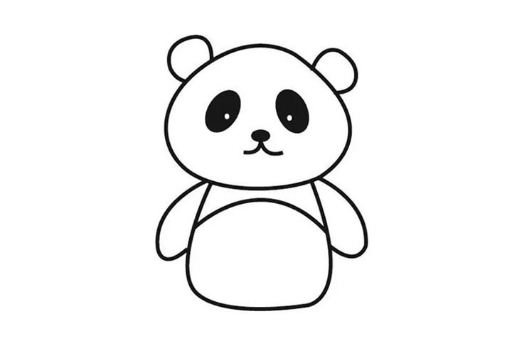 竹子下的大熊猫简笔画步骤
