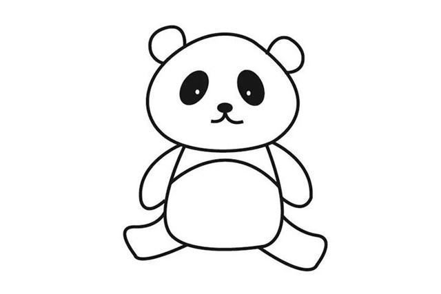 竹子下的大熊猫简笔画步骤