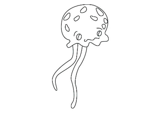 水母怎么画 卡通水母简笔画教程