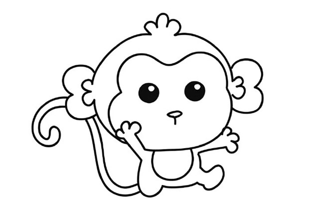 可爱的小猴子简笔画教程
