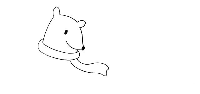 两只北极熊卡通简笔画