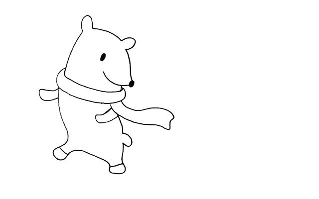 两只北极熊卡通简笔画