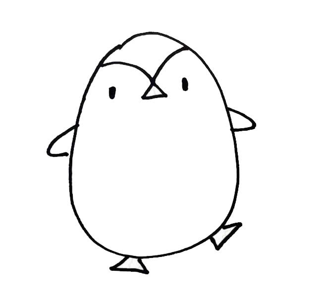 简单的小企鹅怎么画