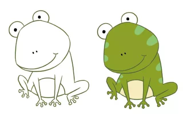 卡通的青蛙简笔画画法